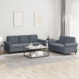 Set von Sofas mit 2 Stück dunkelgrauen Samtkissen von , Sofas - Ref: Foro24-3202251, Preis: 548,40 €, Rabatt: %