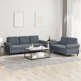 Two-piece dark gray velvet sofa set with cushions by , Sofas - Ref: Foro24-3202251, Price: 539,28 €, Discount: %