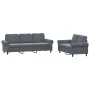 Two-piece dark gray velvet sofa set with cushions by , Sofas - Ref: Foro24-3202251, Price: 548,40 €, Discount: %