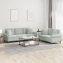 Sofagarnitur mit 2 Stück hellgrauen Samtkissen von , Sofas - Ref: Foro24-3202270, Preis: 570,30 €, Rabatt: %