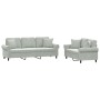 Sofagarnitur mit 2 Stück hellgrauen Samtkissen von , Sofas - Ref: Foro24-3202270, Preis: 570,30 €, Rabatt: %