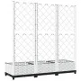 White PP planter with trellis 120x40x121.5 cm by , Pots and planters - Ref: Foro24-153283, Price: 88,03 €, Discount: %