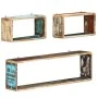 Set of 3 wall cube shelves made of solid recycled wood by , Shelves and shelves - Ref: Foro24-285845, Price: 84,83 €, Discoun...