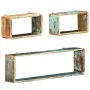 Set of 3 wall cube shelves made of solid recycled wood by , Shelves and shelves - Ref: Foro24-285845, Price: 84,83 €, Discoun...