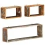 Set of 3 wall cube shelves made of solid recycled wood by , Shelves and shelves - Ref: Foro24-285845, Price: 84,83 €, Discoun...