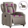 Sillón reclinable de masaje eléctrico tela gris taupe de , Sillones - Ref: Foro24-3204478, Precio: 296,58 €, Descuento: %