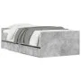 Concrete gray bed frame with drawers 75x190 cm by , Beds and slatted bases - Ref: Foro24-3207388, Price: 119,34 €, Discount: %