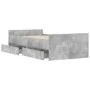 Concrete gray bed frame with drawers 75x190 cm by , Beds and slatted bases - Ref: Foro24-3207388, Price: 119,34 €, Discount: %