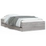 Sonoma gray engineered wood bed with drawers 75x190 cm by , Beds and slatted bases - Ref: Foro24-3207334, Price: 128,02 €, Di...