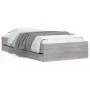 Sonoma gray engineered wood bed with drawers 75x190 cm by , Beds and slatted bases - Ref: Foro24-3207334, Price: 126,48 €, Di...
