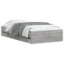 Sonoma gray engineered wood bed with drawers 75x190 cm by , Beds and slatted bases - Ref: Foro24-3207334, Price: 126,48 €, Di...