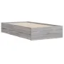 Sonoma gray engineered wood bed with drawers 75x190 cm by , Beds and slatted bases - Ref: Foro24-3207334, Price: 126,48 €, Di...