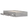 Sonoma gray engineered wood bed with drawers 75x190 cm by , Beds and slatted bases - Ref: Foro24-3207334, Price: 126,48 €, Di...