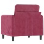 Red velvet armchair 60 cm by , Sofas - Ref: Foro24-359426, Price: 175,01 €, Discount: %