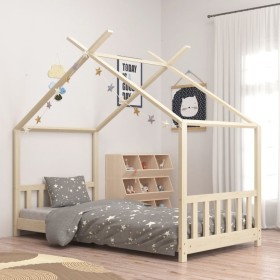 Estructura de cama infantil de madera maciza de pino 70x140 cm