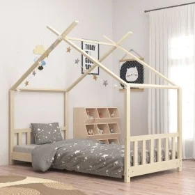 Estructura de cama infantil de madera maciza de pino 70x140 cm by vidaXL, Cribs and beds for children - Ref: Foro24-283364, P...
