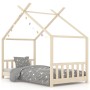 Massives Kiefernholz-Kinderbettgestell 70x140 cm von vidaXL, Kinderbetten und Betten für Kinder - Ref: Foro24-283364, Preis: ...