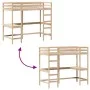 Hochbett mit Schreibtisch aus massivem Kiefernholz 90x200 cm von , Betten und Lattenroste - Ref: Foro24-842850, Preis: 244,50...
