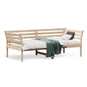 Solid pine wood sofa bed 90x190 cm by , Beds and slatted bases - Ref: Foro24-842878, Price: 106,96 €, Discount: %