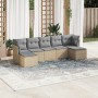 Set of 7-piece garden sofas and beige synthetic rattan cushions by , Garden sets - Ref: Foro24-3249868, Price: 411,39 €, Disc...