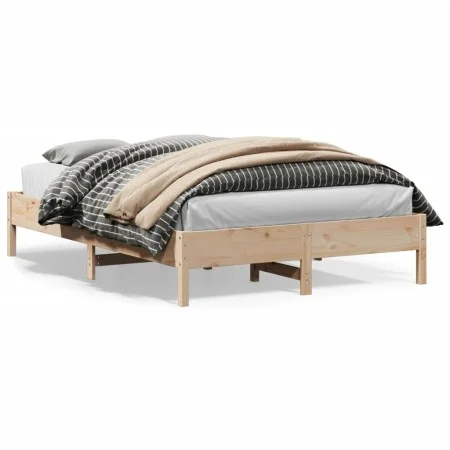 Solid pine wood bed frame 120x200 cm by , Beds and slatted bases - Ref: Foro24-842702, Price: 96,06 €, Discount: %
