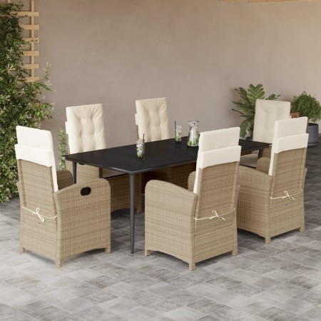 7-teiliges Garten-Esszimmer-Set mit Kissen synthetisches Rattan beige von , Gartensets - Ref: Foro24-3212377, Preis: 942,38 €...