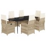 7-teiliges Garten-Esszimmer-Set mit Kissen synthetisches Rattan beige von , Gartensets - Ref: Foro24-3212377, Preis: 942,38 €...