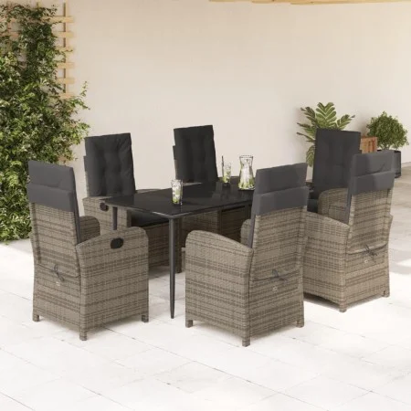 Garden dining set 7 pieces and gray synthetic rattan cushions by , Garden sets - Ref: Foro24-3212356, Price: 897,30 €, Discou...