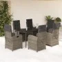 Garden dining set 7 pieces and gray synthetic rattan cushions by , Garden sets - Ref: Foro24-3212356, Price: 897,30 €, Discou...