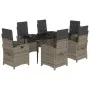 Garden dining set 7 pieces and gray synthetic rattan cushions by , Garden sets - Ref: Foro24-3212356, Price: 897,30 €, Discou...