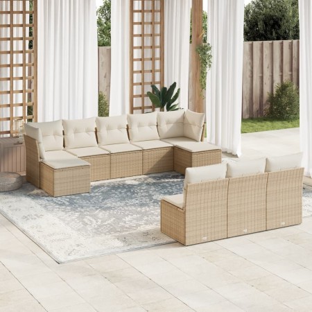 Set Gartensofas mit beigen Kissen 10 Stück synthetisches Rattan von , Gartensets - Ref: Foro24-3250127, Preis: 596,08 €, Raba...