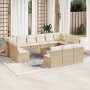 14-teiliges Gartensofa-Set mit beigen synthetischen Rattankissen von , Gartensets - Ref: Foro24-3250237, Preis: 913,17 €, Rab...