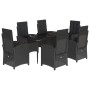 Set de comedor de jardín 7 pzas y cojines ratán sintético negro de , Conjuntos de jardín - Ref: Foro24-3212316, Precio: 763,6...