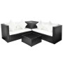 4-teiliges Gartenmöbel-Set und Kissen aus synthetischem Rattan schwarz von , Gartensets - Ref: Foro24-42989, Preis: 474,90 €,...