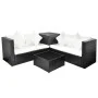 Set de muebles de jardín 4 pzas y cojines ratán sintético negro de , Conjuntos de jardín - Ref: Foro24-42989, Precio: 469,32 ...