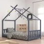 Massives Kiefernholz-Kinderbettgestell in Grau, 70x140 cm. von vidaXL, Kinderbetten und Betten für Kinder - Ref: Foro24-28337...