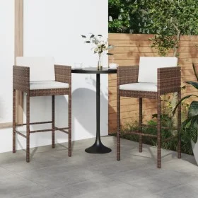 Barhocker für die Küche 2 Stück mit Kissen aus braunem PE-Rattan von , Gartenstühle - Ref: Foro24-316672, Preis: 143,05 €, Ra...