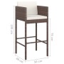Barhocker für die Küche 2 Stück mit Kissen aus braunem PE-Rattan von , Gartenstühle - Ref: Foro24-316672, Preis: 144,62 €, Ra...