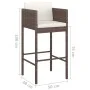 Kitchen bar stools 2 units with brown PE rattan cushions by , Garden chairs - Ref: Foro24-316672, Price: 143,05 €, Discount: %