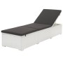 Sun lounger with black cushion and white synthetic rattan by , Loungers - Ref: Foro24-317107, Price: 138,71 €, Discount: %