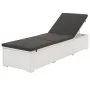 Sun lounger with black cushion and white synthetic rattan by , Loungers - Ref: Foro24-317107, Price: 137,46 €, Discount: %