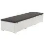 Sun lounger with black cushion and white synthetic rattan by , Loungers - Ref: Foro24-317107, Price: 137,46 €, Discount: %