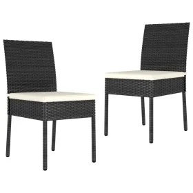 Garten-Esszimmerstühle 2 Einheiten synthetisches Rattan schwarz von , Gartenstühle - Ref: Foro24-317166, Preis: 102,27 €, Rab...