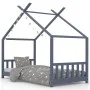 Massives Kiefernholz-Kinderbettgestell in Grau, 70x140 cm. von vidaXL, Kinderbetten und Betten für Kinder - Ref: Foro24-28337...