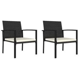 Garden dining chairs 2 units black synthetic rattan by , Garden chairs - Ref: Foro24-317170, Price: 130,61 €, Discount: %