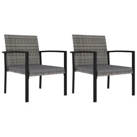 Garden dining chairs 2 units synthetic gray rattan by , Garden chairs - Ref: Foro24-317172, Price: 81,54 €, Discount: %