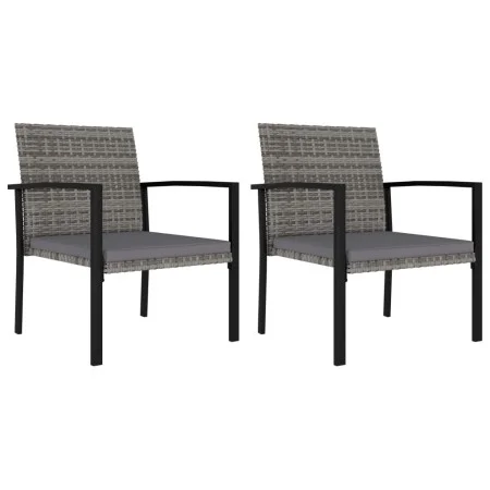 Garden dining chairs 2 units synthetic gray rattan by , Garden chairs - Ref: Foro24-317172, Price: 81,54 €, Discount: %