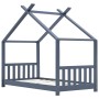 Massives Kiefernholz-Kinderbettgestell in Grau, 70x140 cm. von vidaXL, Kinderbetten und Betten für Kinder - Ref: Foro24-28337...