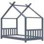 Massives Kiefernholz-Kinderbettgestell in Grau, 70x140 cm. von vidaXL, Kinderbetten und Betten für Kinder - Ref: Foro24-28337...