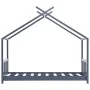 Massives Kiefernholz-Kinderbettgestell in Grau, 70x140 cm. von vidaXL, Kinderbetten und Betten für Kinder - Ref: Foro24-28337...